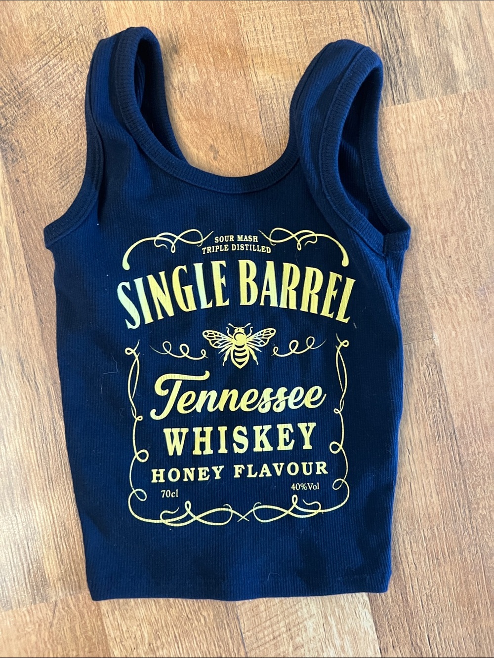 Single Barrel Tennessee Whiskey Graphic Tank - Navy & Yellow